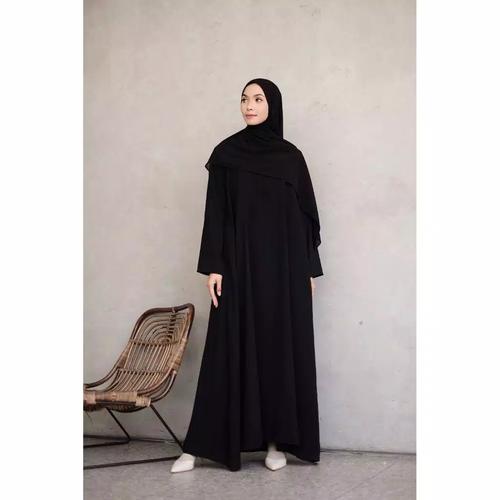 Foto Produk Abaya Polos Hitam turkey Dubai Arab Abaya Hitam Bordir - Hitam, S dari Noer Boutique Of Abaya