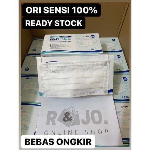 Foto Produk MASKER SENSI EARLOOP ISI 50 PCS SURGICAL FACE MASK WARNA PUTIH - Putih dari R & Jo.