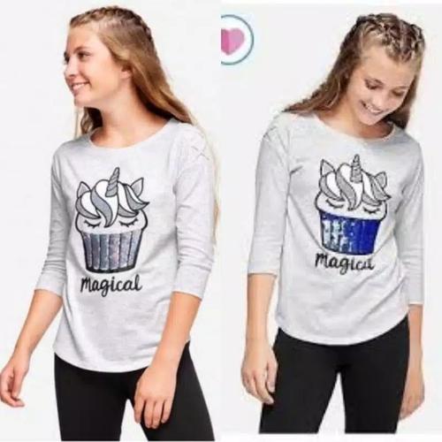 Foto Produk Baju kaos anak branded Justice flip sequin cup cake unicorn 10 T - 10-11 tahun dari Galeri Ona