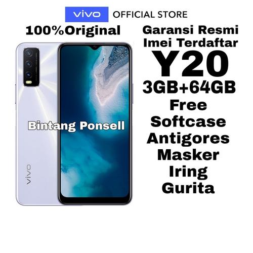 Foto Produk VIVO Y20 3/64GB Garansi Resmi - Putih dari Bintang Ponsell
