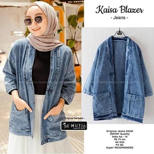 Foto Produk Kaisa Blazer wanita blazer jeans cardygan kardigan outer jaket wanita dari shriya