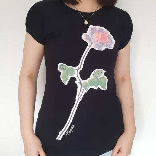 Esprit Black T Shirt Rose / Kaos Hitam 