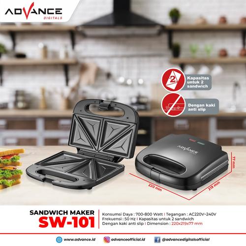 Gambar sandwich toaster maker advance sw 101 sw101 pemanggang roti dari am-elektronik Kota Surabaya Tokopedia