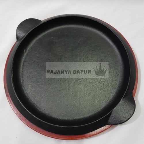 Jual Hot plate steak plus nampan kayu hotplate bulat kecil steak sunrise Kota Surabaya