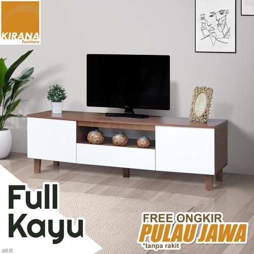 Gambar FULL KAYU - Kirana Lemari Meja TV - Buffet Montana BC White - Brown Cream dari KiranaFurniture Kab. Bogor Tokopedia