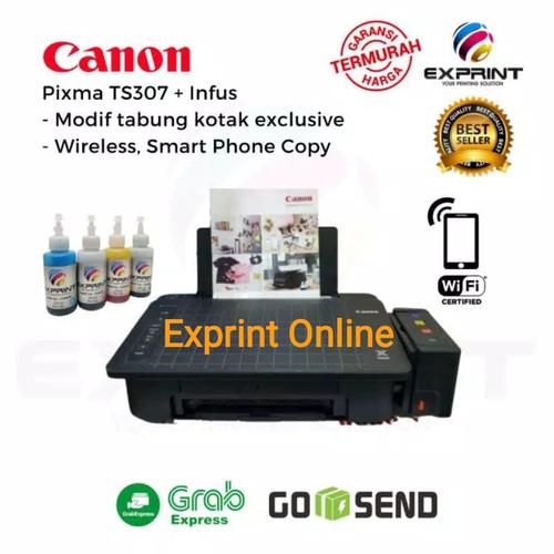 Foto Produk Printer Canon Pixma TS307 Wireless + infus Box - Tinta Standar dari Exprint online