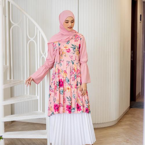 Foto Produk Magnolia Hanbok Floral Tunic / Tunik - Pink Frosting, L-XL dari sheenofficial