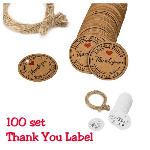Foto Produk Stiker Thank You Label Set Thank You for Your Order Handmade Online - Tali Aja 10m dari MadisonShop