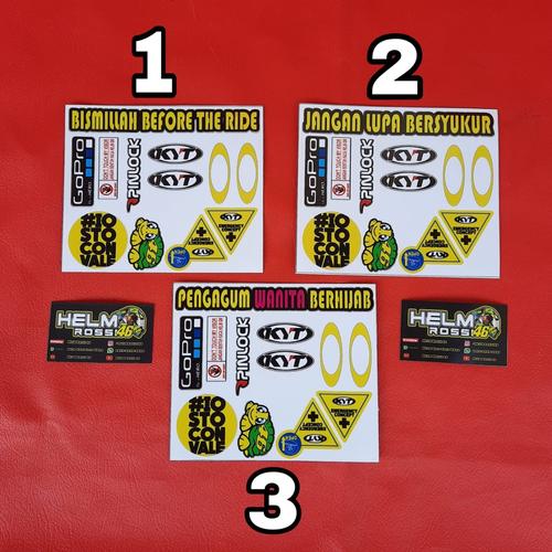 Foto Produk STICKER SET VISOR - STICKER KYT - GOPRO - PINLOCK - TURTLE - SEGITIGA dari Helm Half Face VR46