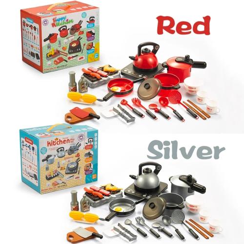 Gambar Mainan Anak Set Simulasi Alat Masak ~ HOME KITCHEN PLAY SET 36pcs - Silver dari lovely kayy Jakarta Barat Tokopedia