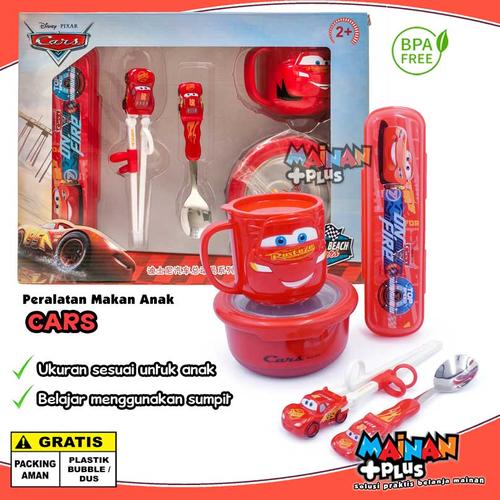 Foto Produk PERALATAN MAKAN SENDOK SUMPIT ANAK EATING SET GIFT SET FROZEN CARS - CARS dari MainanPlus