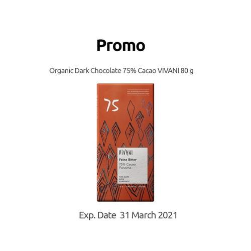 Foto Produk Vivani - Fine Dark 75% Cocoa with Coconut Blossom Sugar - 80 g dari SESA Official