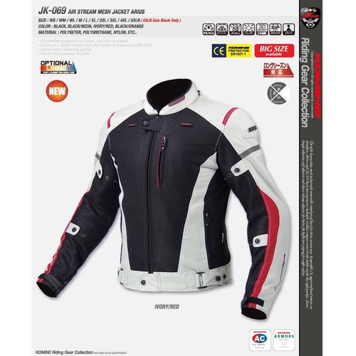 Foto Produk JAKET TOURING KOMINE JK 069 JAKET KOMINE JK069 AIR STREAM MESH ARIUS - Putih dari Garasi Items Indonesia