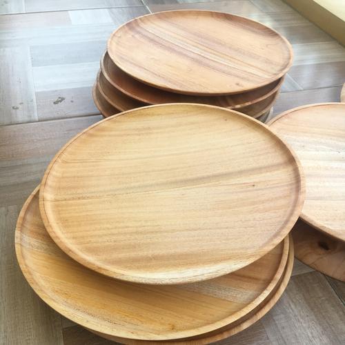 Gambar Piring kayu 30cm wooden plate kayu mahoni dari kulodereng Kota Batu Tokopedia