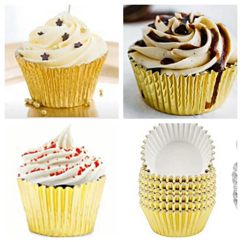 Jual 50 pcs paper cup cake gold alas muffin warna emas kertas kue ...
