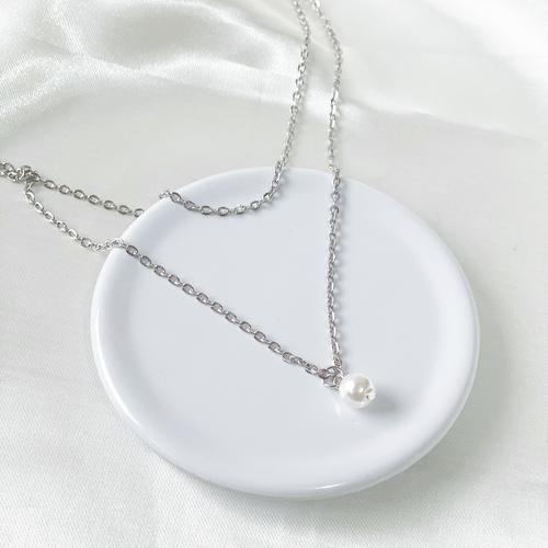 Kalung Korea Mutiara Pearl 2 Lapis 