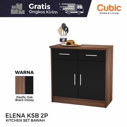 Foto Produk Cubic Kitchen Set 2 Pintu Minimalis / Rak Bawah Dapur / ELENA KSB 2P - PasificO-Black dari Cubic Home & Living
