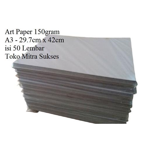 Jual Kertas Art Paper 150gram A3 29.7cm x 42cm isi 50 Lembar Jakarta Barat Toko Mitra