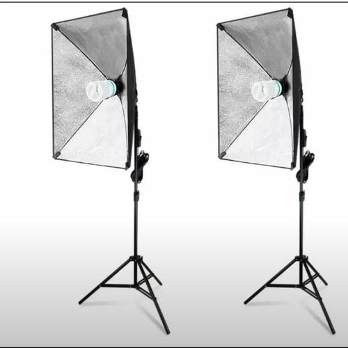Paket Softbox Studio double softbox light stand 2lampu 45w 550 di  Sunnyphotograph Tokopedia