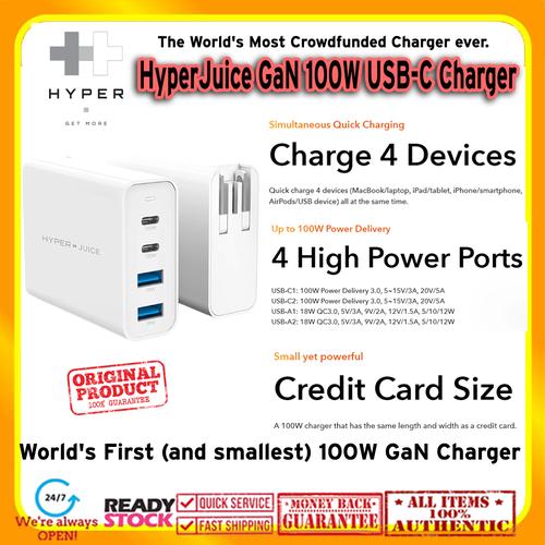 Gambar HYPERDRIVE HyperJuice GaN 100W USB-C Charger (4Device Quick Charging) dari HYPERDRIVE OFFICIAL INDONESIA Jakarta Barat Tokopedia
