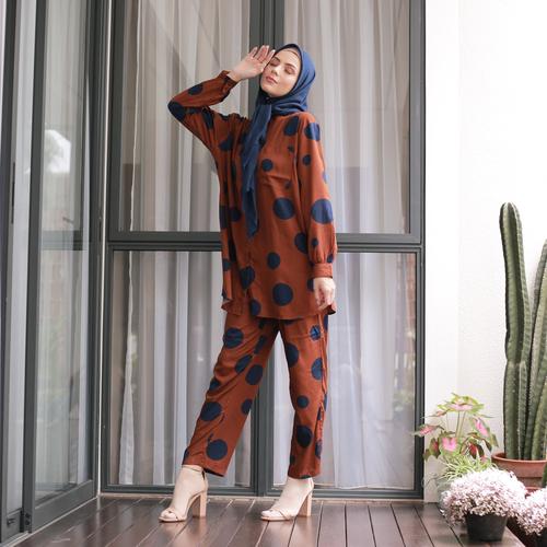 Foto Produk Baju Tidur Wanita Lengan Panjang Set Piyama Kemeja Katun Rayon FitToXL dari nooma official