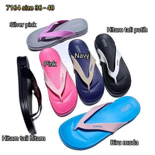 Foto Produk jelly sandal luofu wanita jepit karet sendal japit import 7164 dari Payu