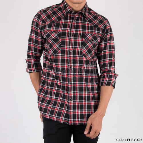 flannel cowok slimfit FLEV607 