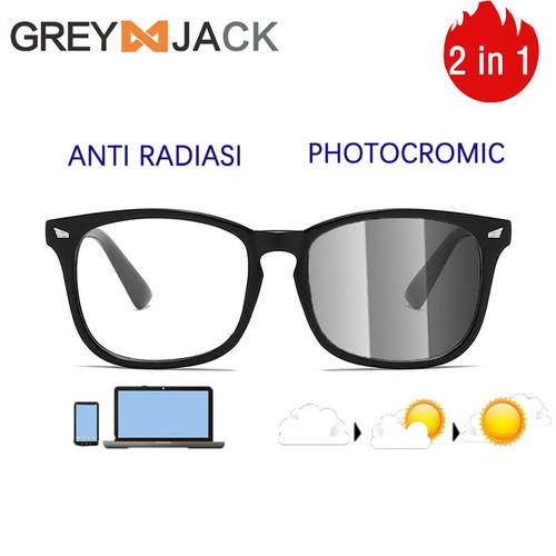 Foto Produk GREY JACK/kacamata anti radiasi blueray photocromic pria/wanita 1516 dari Grey Jack