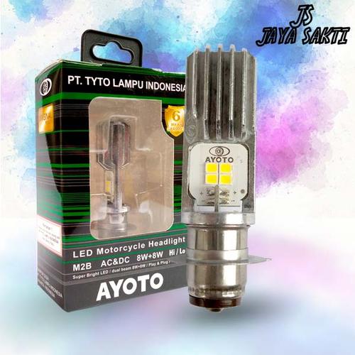 Foto Produk Lampu depan motor LED AYOTO M2B H6 AC DC motor matic bebek dari Jaya Sakti