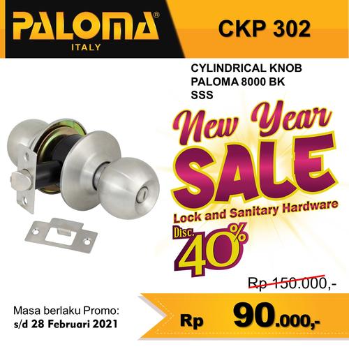 Foto Produk Kunci Kamar Mandi Bulat PALOMA CKP 302 8000 BK SSS dari GERAI KUNCI KERAN