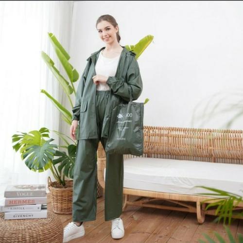 Foto Produk Jas hujan Mantel pria wanita setelan kumbang high quality hijau xl/xxl dari BBTronik