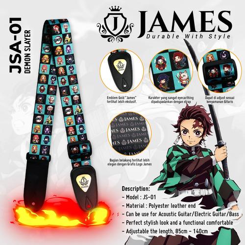 Gambar Strap Gitar James JSA-01 Demon Slayer / Strap Gitar Anime JSA 01 dari PT Doremi Music Kota Tangerang Tokopedia