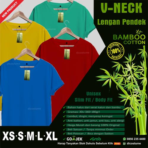 Foto Produk Kaos Polos Katun Bambu (Cotton Bamboo T-Shirt) V Neck dari Dicostume