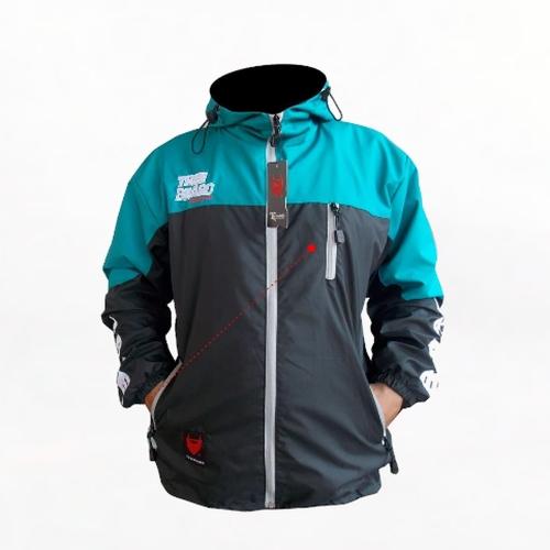 Foto Produk Jaket Pria WindBreaker/Jaket Outdoor/Jaket Parasut/Jaket Gunung Pria - Toska Black, M dari Grosir jaket 01