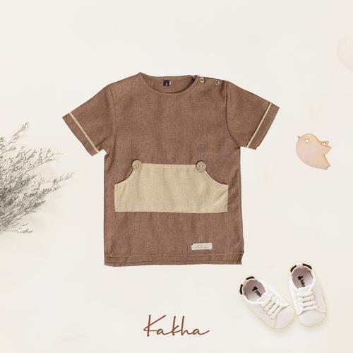 Foto Produk Pocket Shirt Kakha (Kemeja Koko Anak) - Brownies, L dari kakhaofficial