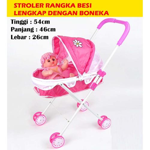 Foto Produk MAINAN ANAK BABY STROLER RANGKA BESI + BONEKA dari STAR TOY's