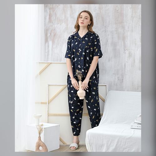 Foto Produk Alice Set in Tortoiseshell - Sleepwear / Piyama Baju Tidur Rayon RAHA dari Raha Sleepwear