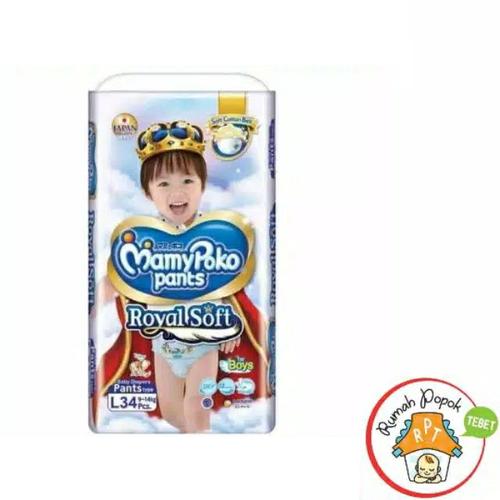 Foto Produk MamyPoko pants Royal Soft L34 Boys / Girls - RS L34girl aja dari GB Multi Sukses