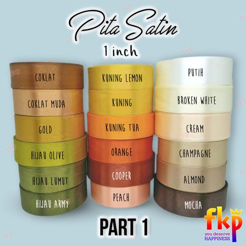 Foto Produk Pita Kain Satin 1 inch / Pita Satin 1" / 2,5cm panjang 20 yard PART 1 - COKLAT dari Fun Kids Party