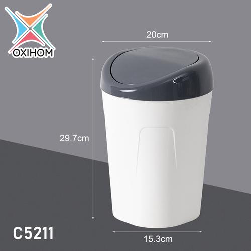Foto Produk Oxihom C5211 Medium Tempat Kotak Keranjang Sampah Plastik Trash Bin - C5211 Abu Abu dari Oxihom