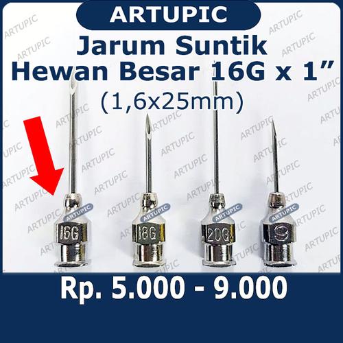 Gambar Jarum Suntik Hewan Besar 16G x 1 inch Vaksin Ternak Sapi Babi Needle dari ArtupicPeralatanPeternak Kota Tangerang Selatan Tokopedia