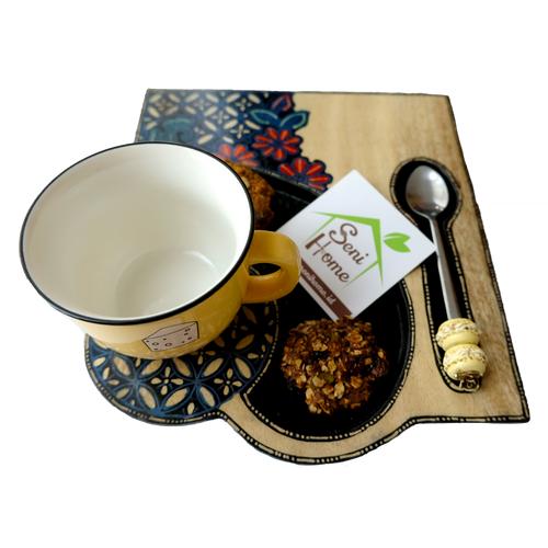 Gambar Nampan/Piring saji/Piring Cafe Batik 2 sekat dari Seni Home Jakarta Selatan Tokopedia