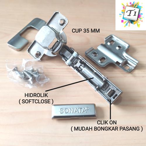 Foto Produk Hydraulic Hinges Clip On / Engsel Sendok Slow Motion Soft Close Sonata dari Toko Income