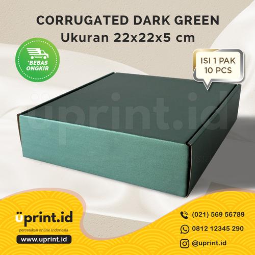 Foto Produk CORRUGATED BOX POLOS |DUS BROWNIES |22x22x5|READY STOCK|DARK GREEN dari Uprint.id
