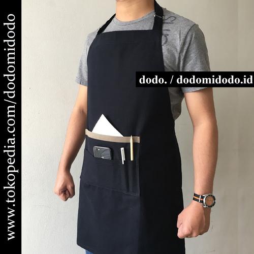 Gambar Apron Celemek Barista - Kanvas Premium Handmade - Tali leher Full Body - Hitam dari dodomidodo Jakarta Timur Tokopedia