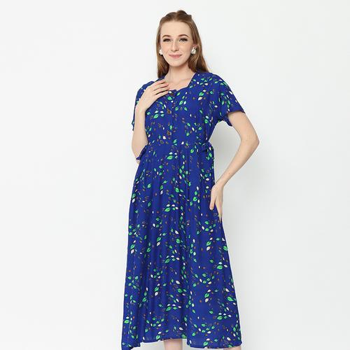 Foto Produk Daily Wear Adinata Batik Lexa Blue Long Dress - XL dari ADINATA BATIK ID