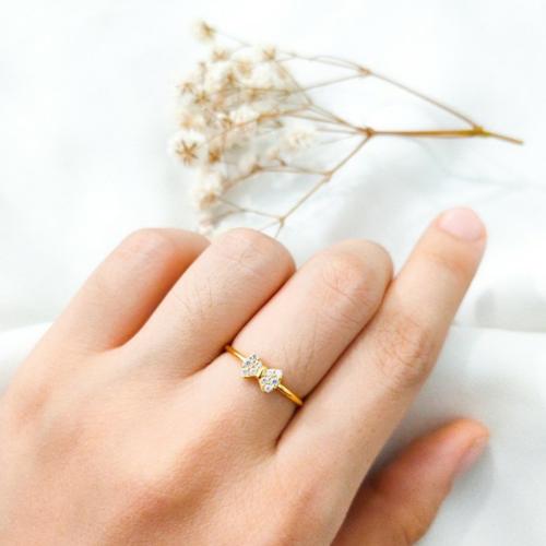 Jual Cincin Wanita Pita Simple Permata Putih Cantik Ribbon Ring Stack Emas Kota Makassar Toko Emas Tokopedia