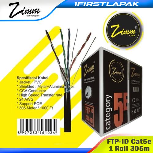 Gambar KABEL LAN FTP STP CAT 5e Outdoor SINGLE JAKET ZIMM LINK 305m dari 1firstlapak undefined Tokopedia