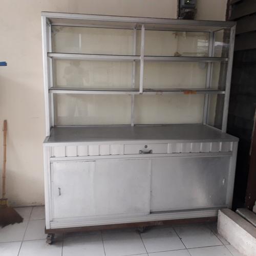 Foto Produk Etalase alumunium kaca untuk makanan, meja panjang dari tokonline jakarta