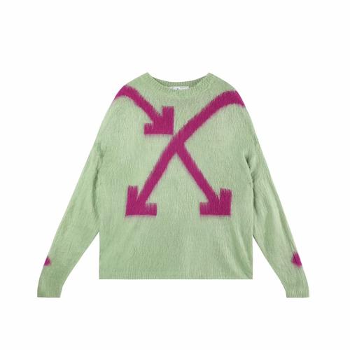 off-white long sleeve wool knit green 